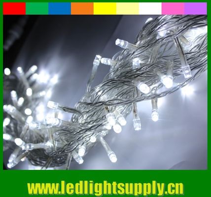 Éclairage à chaîne en PVC solide 100 ampoules LED 12v blanc chaud pour l'extérieur