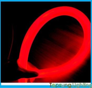 360 degrés rond rouge LED néon flex 24v ip67 étanche pour bâtiment