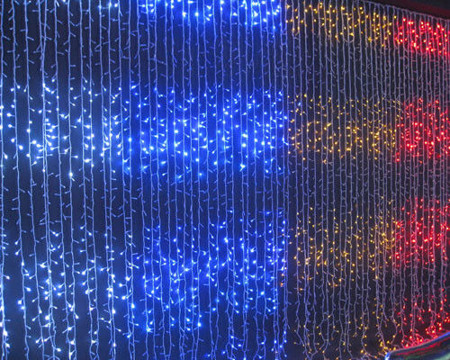 Super lumineux 127V lumières de Noël de fées extérieures UK rideau pour bâtiment