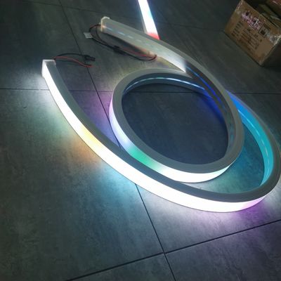 40x25mm plat rgb rgbw bande de corde de silicone poursuit tube de lumière Neon souple néo tuyau LED ruban adhésif pour la décoration du bâtiment
