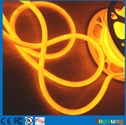 12V lumière LED au néon flexible IP67 360 degrés corde ronde jaune clair de Noël