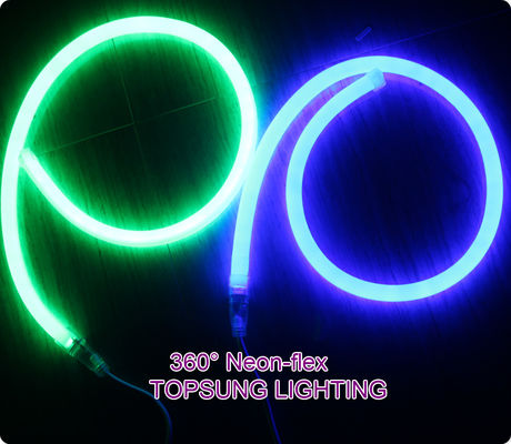 110V 360 degrés émettant 16mm rond mince LED néon flex lumières de Noël vert