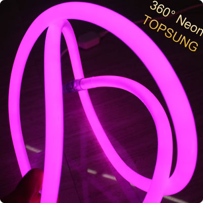 Lumières à néon rondes en PVC de 16 mm à LED rose à 360 degrés 110V
