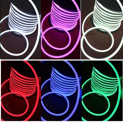 Lumière de tube en PVC flexible à néon à LED à changement de couleur complet RGB 220V (14 * 26 mm)