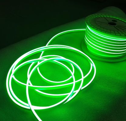 mini taille 6x12mm 2835SMD 120 leds/m ruban adhésif au néon à LED vert 24v 5cm bandes souples de silicone coupables