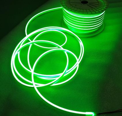 mini taille 6x12mm 2835SMD 120 leds/m ruban adhésif au néon à LED vert 24v 5cm bandes souples de silicone coupables