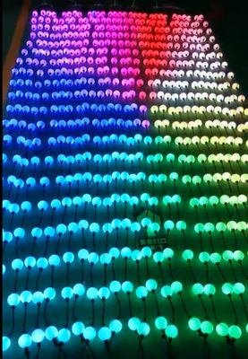 10 pieds de bobine DMX 24v 50mm RGB pixel LED lignes de lumière globe 3D boules pour le projet de décoration extérieure