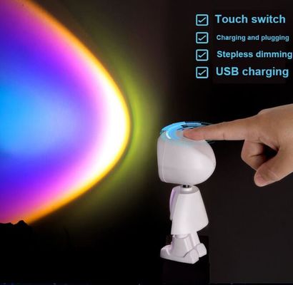 Chargeur USB Robot Projection du coucher du soleil Lumière Décoration murale du salon