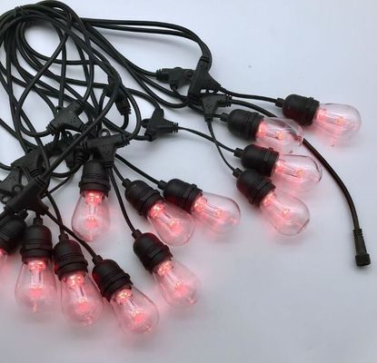 Durable 48 pieds extérieur flexible LED Light string Hanging E27 E26 Sockets étanche à l'eau